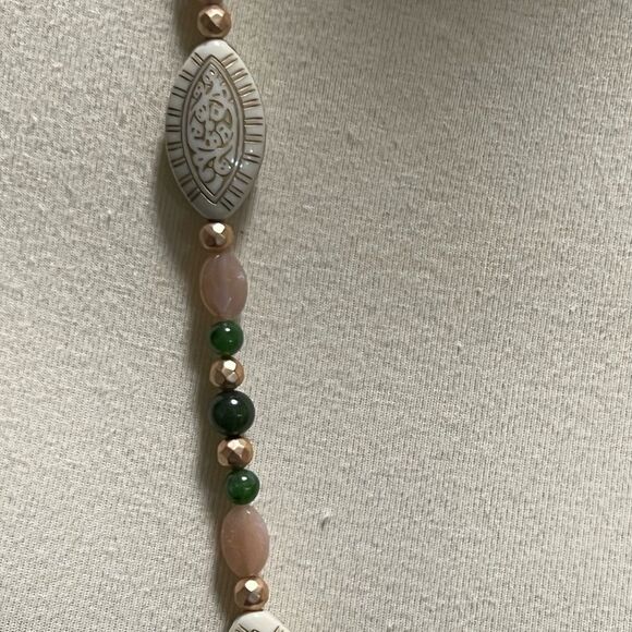 NEW Studio Barse Green & Cream Beaded Necklace Jade & Sunstone #BRNK - Picture 3 of 6